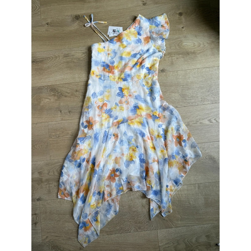 NWT Girls Speechless Kids chiffon hi low floral print fluttler sleeve size 16